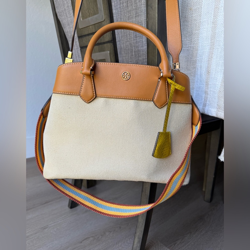 Tory Burch Tan and Cream Satchel